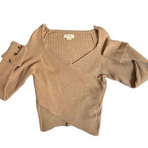 Maeve Tan Off-the-Shoulder Sweater